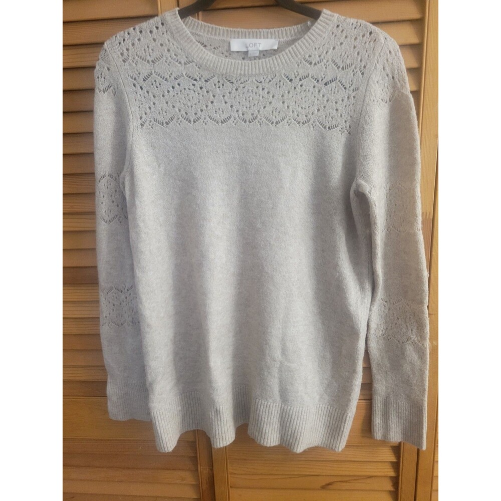 LOFT Light Tan Patterned Sweater Sz Small